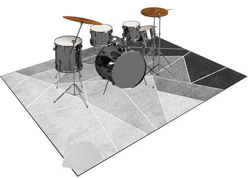 Drum Teppich Matte Schlagzeugteppich Schallschutzmatte rutschfeste Trommelmatte Professionelles Elektronisches Jazz Schlagzeug Kit für Bass Drum Snare Drum und andere Instrumente Teppich 200 x 160 cm