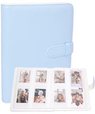 256 Pockets Photo Album Compatible with Fujifilm Instax Mini LiPlay 99 12 11 evo 40 90 70 50S 26 25 9 8+ 8 7S Camera,Mini Photo Album for 54 x 86mm(2.1 x 3.4) Pictures (Pastel Blue)