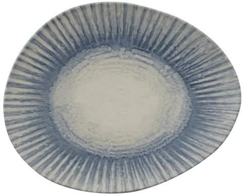 67382A08 Arthur Krupp Flacher Teller Organic Cm 31x26 Sunlight Blue Stoneware