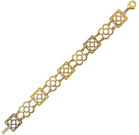 Pulsera Eslabones de la Flor de Barcelona – PANOT Acero Inoxidable Ajustable, Recuerdo de Barcelona, Regalo Original para Mujer o Niña