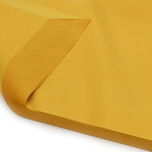 Pack of 10 x Vibrant Tissue Paper 500mm x 750mm for Gift Bags, Wrapping, Flowers, Wedding, Arts Crafts - Quality Acid Free (Yellow)