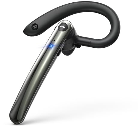 Bluetooth Headset V5.4, Bluetooth Earpiece Handsfree with Dual Mic Mute 18H Playback, Wireless Headset with Dual Pairing Function, Two Device Connection Headphones for Driving/Office/Business/Trucker