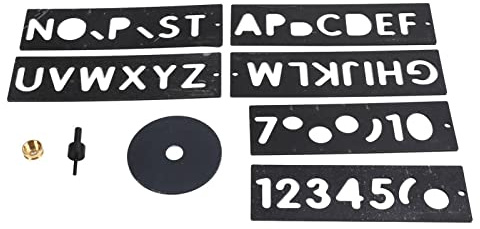 Aolidsive Sign Making Kit with Reusable Plastic Alphabet Stencil and Steel Drill Bit No Measurements Required for Woodworking Billboard Engraving
