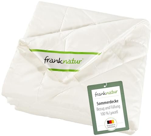 franknatur Sommerdecke Bettdecke 135x200 Lyocell Tencel Bezug Lyocell | leichte Sommerbettdecke, Füllung und Bezug 100% Lyocell, atmungsaktiv, temperaturausgleichend, Oeko-TEX, waschbar