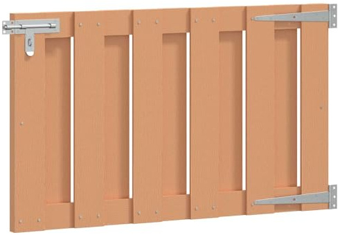 Runheo Puerta de jardín WPC y aluminio, 100 x 60 cm, color marrón, resistente a la intemperie, se puede cerrar con cerradura, protección visual y antirrobos para jardín, patio, entrada, terraza
