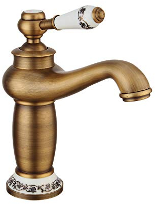 Beelee Antikes Messing Mischbatterie Wasserhahn Bad Armatur Waschtischarmatur Waschbeckenarmatur Einhebelmischer Badarmatur