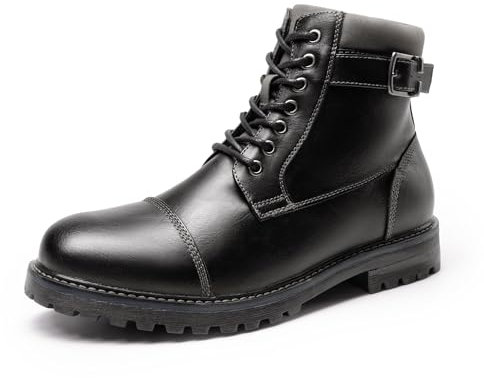 Bruno Marc Herren Motorrad Stiefel Chukka Stiefeletten Biker Freizeitschuhe Boots,Size 39,Schwarz,ENGLE-05