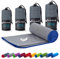 Fit-Flip Mikrofaser Handtuch - kompakt, leicht und schnelltrocknend - Microfaser Handtücher - als Reisehandtuch, Sporthandtuch, Strandtuch und Badetuch groß (100x200cm, Grau mit Dunkelblauen Rand)