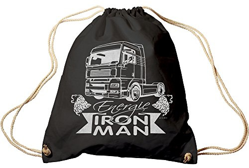 Fan-O-Menal Trend-Bag mit Aufdruck - LKW Trucker Iron Man Energie - 65122 - Turnbeutel Sporttasche Rucksack