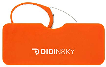 ORSAY Stylish Frameless Reading Glasses for Men & Women. Hard Case Included. Fashionable +1.5 Orange Lenses