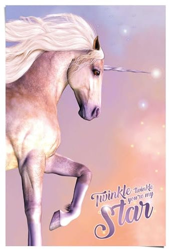 REINDERS Poster, Unicorn Sparkle, Kinderzimmer, Poster, Wanddeko, Room Decor, 150 gr. glänzend Bilderdruckpapier, Rosa, 91,5x61cm