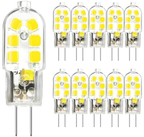 Ampoule G4 6000K LED blanc froid, ampoule halogène 20W, ampoule de rechange 20W, alimentation 12V CC, variateur de lumière, kit de remplacement LED G4 à 2 broches, 10 unités
