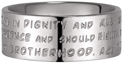 GILARDY Human Rights Ring R4 Edelstahl Gravur Menschenrechte