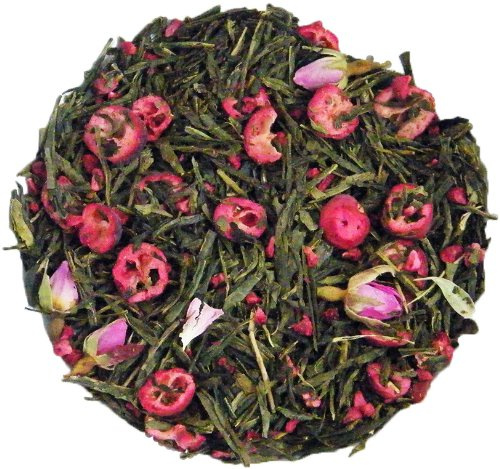 Sencha Cranberry Rose Green Loose Leaf Tea by Simpli-Special for Hot or Iced Tea (200g in Resealable Pouch)