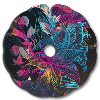 Flasque: Protège-Rayon Fauteuil Roulant (Paire) pour Main Courante de 53,51 à 54,50cm de Diam. Extérieur, Fixation Plate - Encre fleur