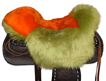 Moro-Design Lammfell Sattelbezug für Westernsattel Lammfellbezug Sattelauflage mit Horn Saddle Pad Seat Saver
