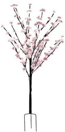 Gardenwize - Solar Powered 1.2 Metre Pink Cherry Blossom 100 LED Light-up Tree, No Running Costs - Patio, Balcony, Pond, Garden Lights (SWGSL235)