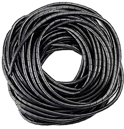 GTIWUNG Kabelschlauch Kabelspirale Spiralband Kabelschutz, Flexibler Spiralschlauch Kabelorganisation, Schwarz,25M×4mm