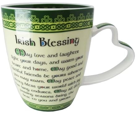 New Bone China Mug With Irish Blessing And Celtic Design, 380Ml