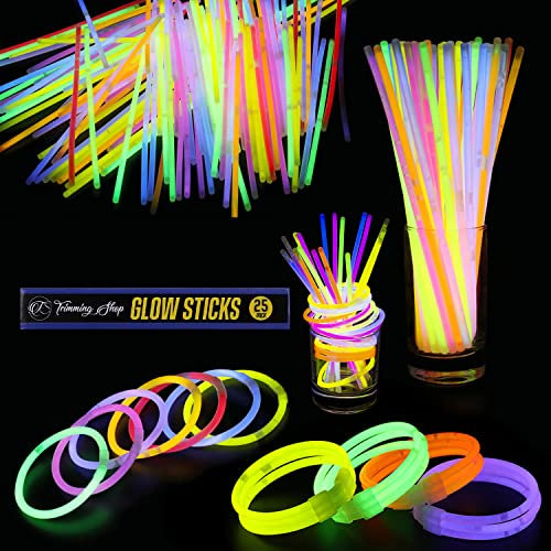 25pcs Premium 8 Inch Glow Sticks With Connectors To Make Neon Necklace Wrist Band Bracelets, Party Favours, Party Bag Fillers for Kids - Party Accessories, Long-lasting Glow Sticks for Children