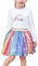 Mädchen Rock Regenbogen Einhorn Pailletten Funkelnd Tutu Tanzen Gr. 128-134