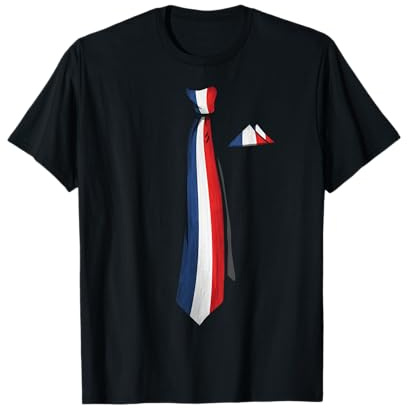 Frankreich Flagge Fake Krawatte für Franzosen T-Shirt