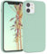 EAZY CASE Premium Silikon Handyhülle kompatibel mit iPhone 12 Mini, Slimcover mit Kameraschutz und Innenfutter, Silikonhülle, Schutzhülle, Bumper, Handy Case, Hülle, Softcase, Mintgrün, Grün