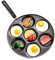 Cyrank Poêle à œufs, mini poêle à crêpes, poêle à œufs au plat, poêle à crêpes, poêle à œufs antiadhésive avec 7 trous pour la cuisson des hamburgers, omelettes, 30 cm