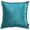 DONE Glam Kissenhülle Aqua 65x65cm glamouröser Samt Handarbeit Metallic-Effekt schick umlaufende Steppnaht weich Reisverschluss 100% Polyester