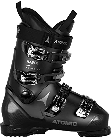 ATOMIC HAWX PRIME 85 W Skischuhe Frauen - Größe 26/26.5 - Alpin-Skischuh in Schwarz - Boots mit 3D Knöchel & Ferse für präzisen Sitz - mittelbreite Skistiefel für Fortgeschrittene