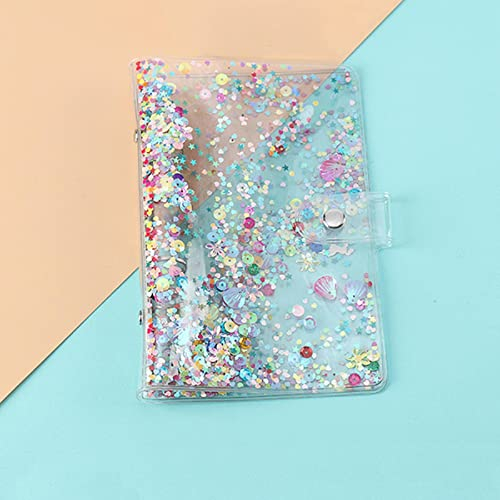 TopHomer A5 6 Löcher Binder Cover Glitzer Treibsand Weich PVC Planer Schutz mit Druckknopf Wasserdicht Lose Blatt Ordner Schule Bürobedarf