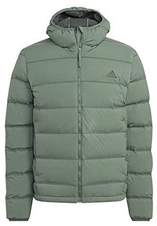 Adidas Mens Jacket (Down) Helionic Stretch Hooded Down Jacket, Green Oxide, HG8717, L