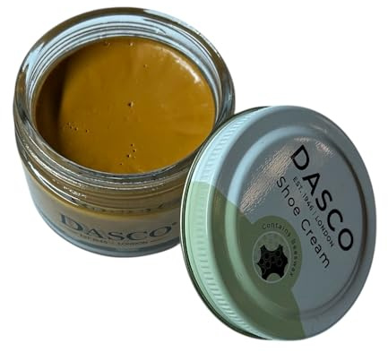 Dasco Shoe Cream with Beeswax – High Pigment Leather Cream for Cleaning, Nourishing & Colour Restoration, Suitable for Smooth & Synthetic Leathers - Light Tan