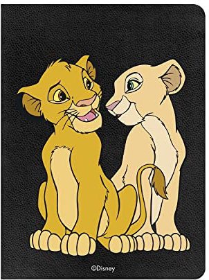 Custodia per tablet Huawei Mediapad T3 10 ufficiale dei classici Disney Simba e Nala Miradas. [Custodia Tablet]. [Protezione anticaduta] Girevole a 360 gradi [Funzione Supporto].