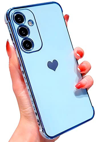 Vepbk Hülle für Samsung Galaxy A14 5G/4G Silikon Handyhülle mit Motiv Muster Herzen Schutzhülle Weich Hülle Case Kameraschutz Dünn Stoßfest Bunt Gummi Cover für Samsung Galaxy A14 5G/4G,Hellblau
