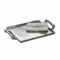 LOBERON Tablett Connaire, zum Servieren & Dekorieren, Leichte Vintage-Note, Stabil & sehr edel, Tischaccessoire, Aluminiumguss, silber