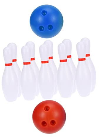 Toyvian 2 Sätze Spielzeug-bowlingkugel Mini-Bowling-Spielzeug Miniaturspielzeug Kleines Kegelspiel Tisch-Miniatur-Ornament Neuartiges Schreibtischspielzeug Reisen Harz Kind Sport Hufeisen