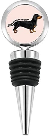 Dachshund Body Shape Pet Art Deco Fashion Bottle Stopper Stainless Steel Rubber Reusable