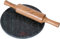 IBLAY Green Marble Chakla Belan/Chapati Maker with Wooden Belan/Rolling Pin Board for Kitchen | Full Finished Marble Roti Maker (9in)
