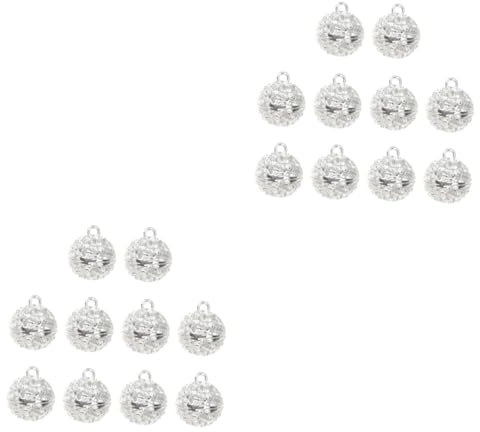 DIYEAH 20 STK DIY-Anhänger dekorative Perlen hohles Metall Käfig Medaillon Anhänger Flache Abstandsperlen Schmuck Schlüsselanhänger -Anhänger Mini Armband Halskette die Klingel