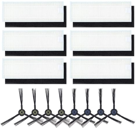 ZeAda Robot Vacuum Cleaner Accessories Replacement,Side Brush HEPA Filter,Compatible For Silvercrest SSR1 SSRA1,Compatible For ILife A9S A9 A7