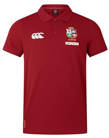 Canterbury Herren Pique Polo Shirt | Cotton Blend | Official British & Irish Lions Licensed Product Polohemd, Rote Dahlie, 3XL