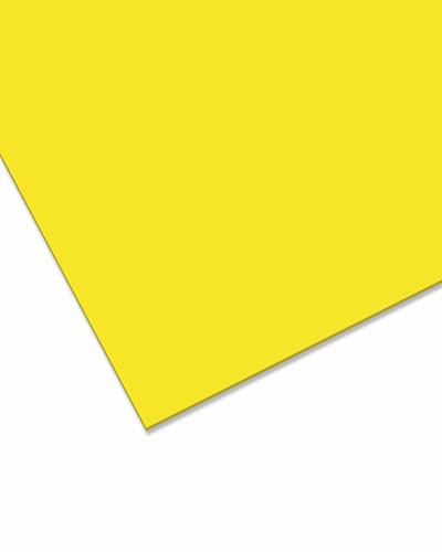 nattmann PLEXIGLAS® GS 1H01 - Placa de cristal acrílico irrompible para objetos luminosos y más, 3 mm, calidad de marca en 25 x 50 cm, color amarillo opaco