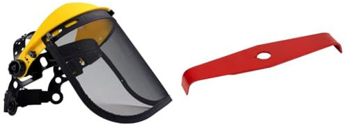 OREGON - Visière de Protection Ajustable en Maille d'Acier, Protection du Front et du Visage & Lame de Débroussailleuse Broyeuse Universelle à 2 Dents, 300mm x 4,0mm