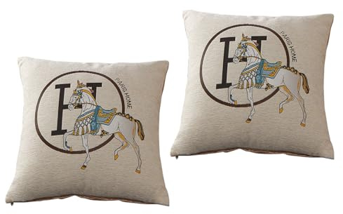 Liemuao Sofakissen, 45 x 45 cm, 2 Stück, dekorativ, Sofa, Luxuskissen, aus Baumwolle und Polyester, Stickerei, Kissen, abnehmbar und waschbar, für Schlafzimmer, Stuhl, Bett, Garten (weiß)