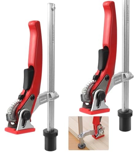 BIGP 2 morsetti da tavolo in acciaio con manico a leva, morsetto a leva con una sola mano per tavoli multifunzionali, elemento di serraggio da 20 mm, campo di serraggio 160 mm, compatibile con banchi