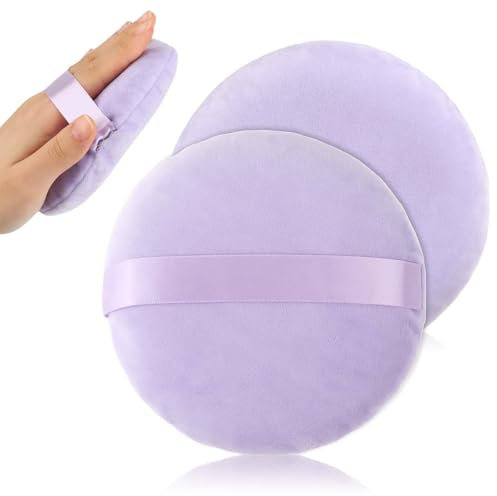2 Stück 13cm Runde Puderquaste,Große Baumwoll Puderquaste,Ultraweich Waschbar Körper Puderquaste,Wiederverwendbar Lose Puderquasten,Make-Up Powder Puff,Make up Werkzeug für Babypuder Puder Lose Puder