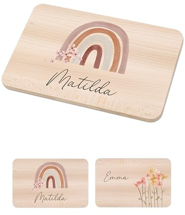 Bärenfreunde Frühstücksbrettchen personalisiert, Kinder Holzbrett Gravur | Schneidebrett, Brettchen, Frühstücksbrett mit Namen, Abschiedsgeschenk Kita Erzieher, Vesperbrett, Geschenk Mädchen