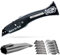 Delphin®-03 Teppichmesser, Spezial Edition, Feststehende Klinge, Profi Cuttermesser, Alu, Klingen und Kunststoffköcher, Rechts- u. Linkshänder