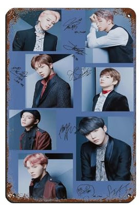 WEHGE Kpop Poster BTS Poster (29) Retro-Poster, Metall-Blechschild, schicke Kunst, Retro, Eisenmalerei, Bar, Menschen, Höhle, Café, Familie, Garage, Poster, Wanddekoration, 20 x 30 cm